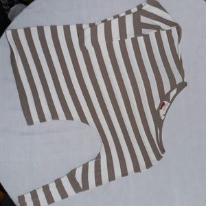Derek’s heart diagonal stripes tan and white